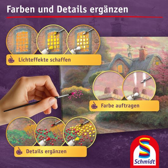 Contents of the product - My ArtNOBLE - Thomas Kinkade - Rosebud Cottage