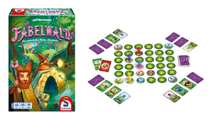 Produktverpackung und Spielmaterial von Fabelwald