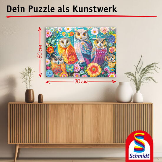 Another image of the product - Owls and flowers, 1000 pcs