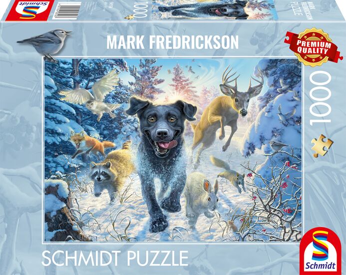 Product packshot - Amazing dogs – a black Labrador in the snow, 1000 pcs