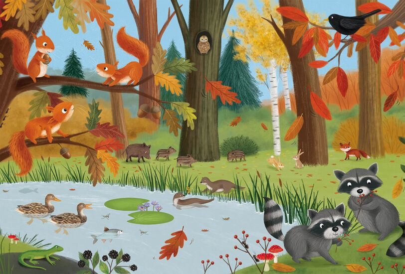 Motiv des Produkts - Wald- und Wiesentiere