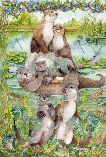 Product motif - Otter family , 100 pcs