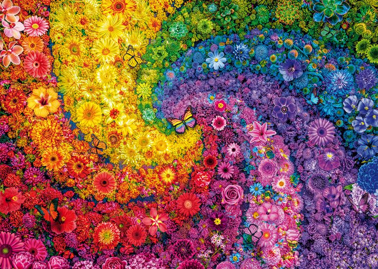 Motif du produit - Tourbillon de fleurs multicolores, 2000 pcs