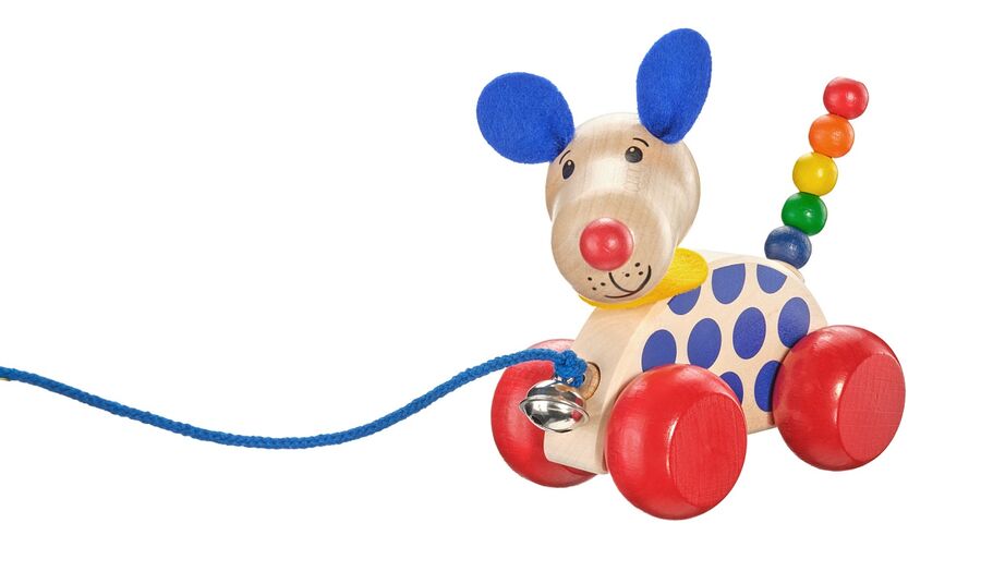 Une autre image du produit - Nico, chien en bois massif à tirer