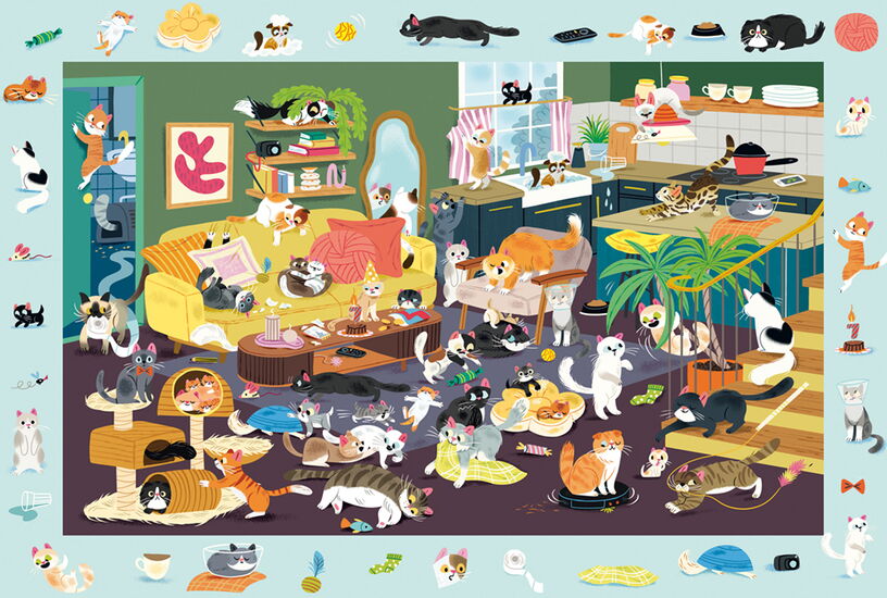 Motiv des Produkts - Lustiges Katzen-Gewimmel