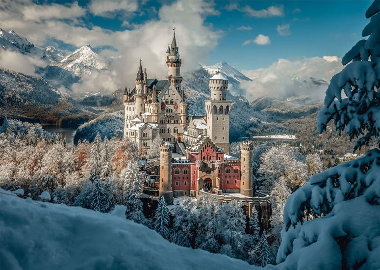 Product motif - Neuschwanstein Castle in winter, 1000 pcs