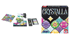 Spielmaterial und Produktverpackung von Crystalla