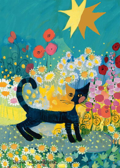 Motif du produit - Chat dans une mer de fleurs, 1000 pcs