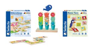 Bildkomposition aus verschiedenen Selecta Lege- und Memospielen