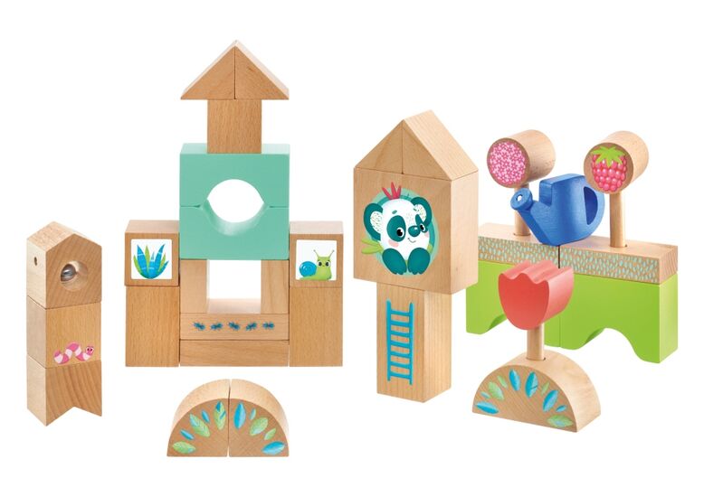 Inhalt des Produkts - Holzbausteine Gewächshäuser, 34 Teile