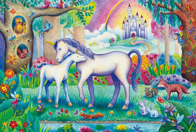Product motif - Unicorn mum and foal , 60 pcs