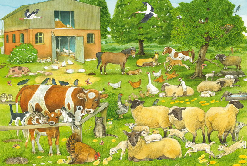 Motiv des Produkts - Tierfamilien auf dem Bauernhof