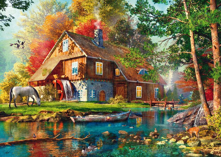 Product motif - Water mill in autumn, 1000 pcs