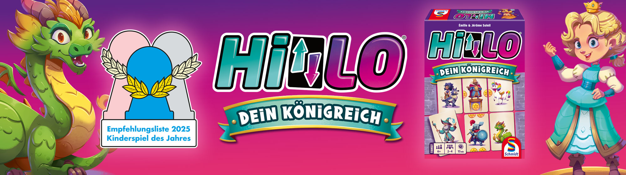 Banner zur Platzierung des Spiels "HiLo – Dein Königreich" auf der Empfehlungsliste 2025