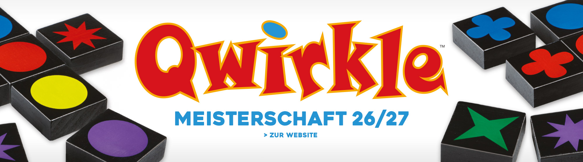 Banner zur Qwirkle Meisterschaft 2026/2027 mit Link zur Qwirkle-Website