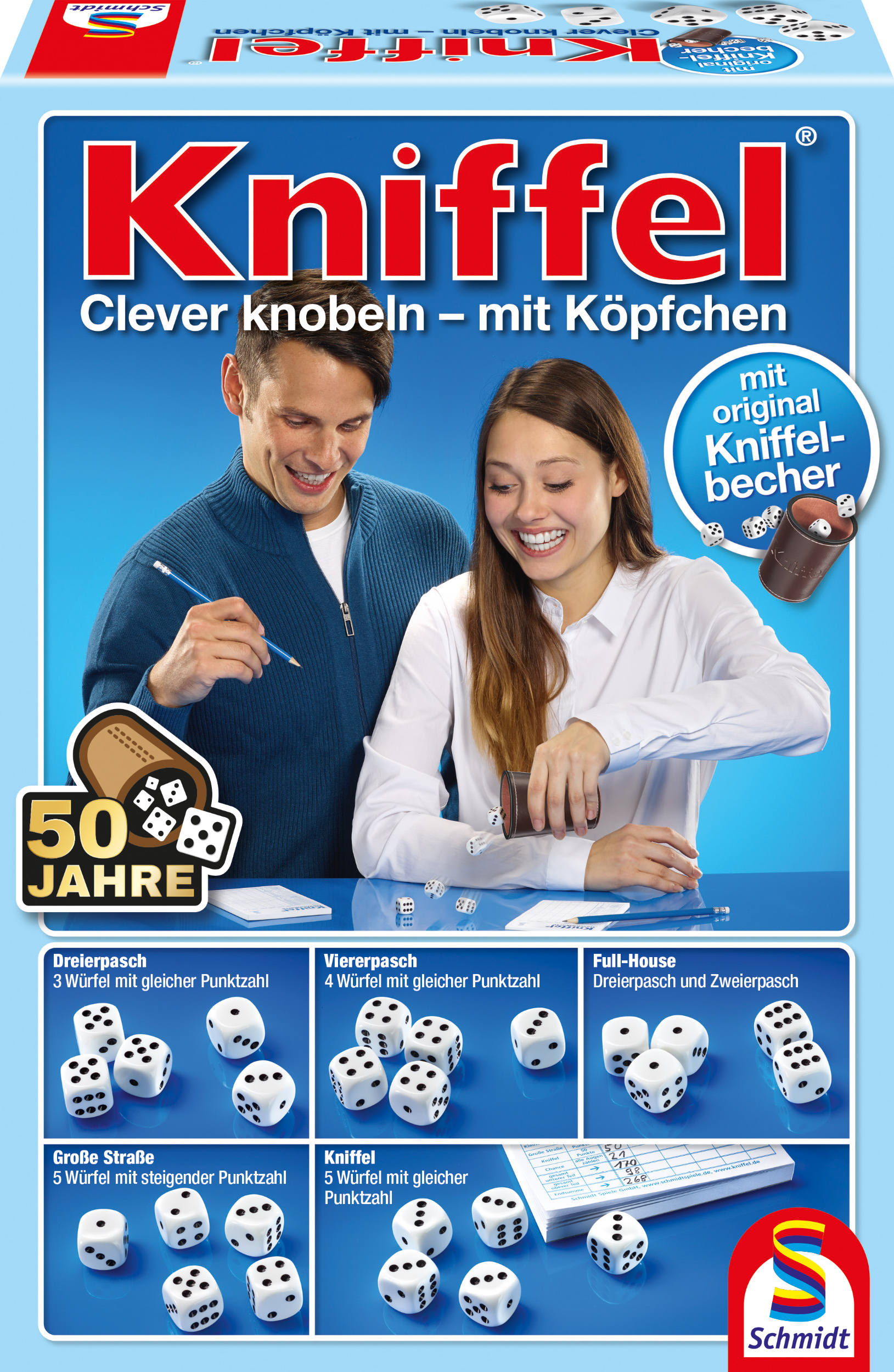 50 Jahre Kniffel®: Das Kultspiel mit einem Becher, fünf Würfeln und dem ...