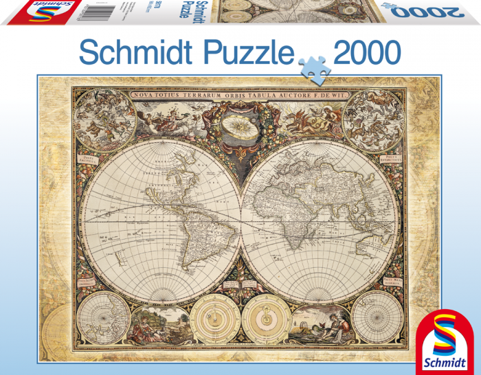 Antiguo Mapa Del Mundo Schmidt Jigsaw Puzzle 2000 Piezas 58178 